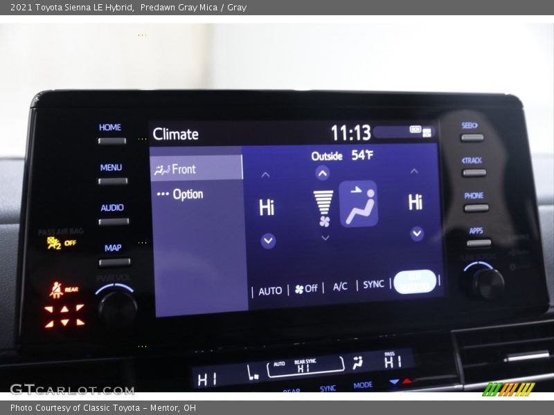 Controls of 2021 Sienna LE Hybrid