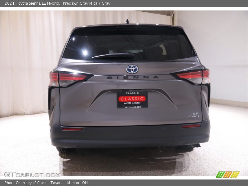 Predawn Gray Mica / Gray 2021 Toyota Sienna LE Hybrid