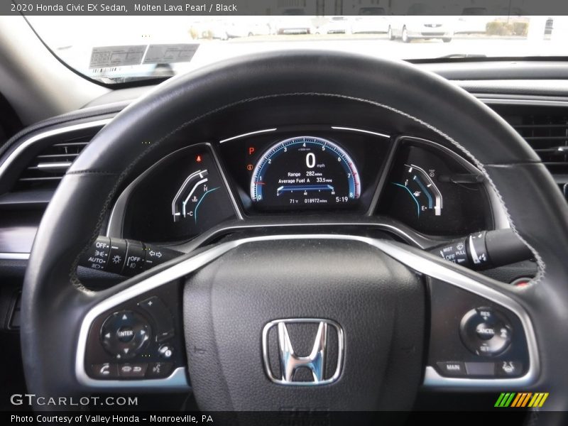 Molten Lava Pearl / Black 2020 Honda Civic EX Sedan