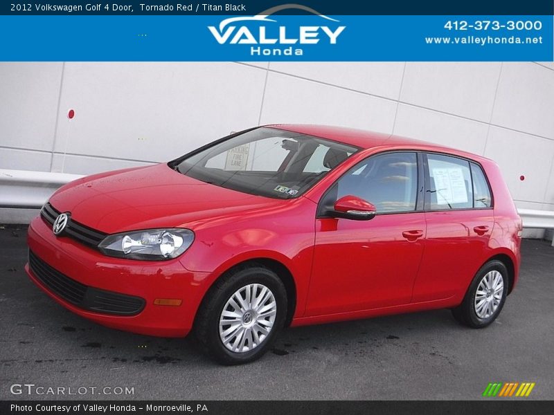 Tornado Red / Titan Black 2012 Volkswagen Golf 4 Door