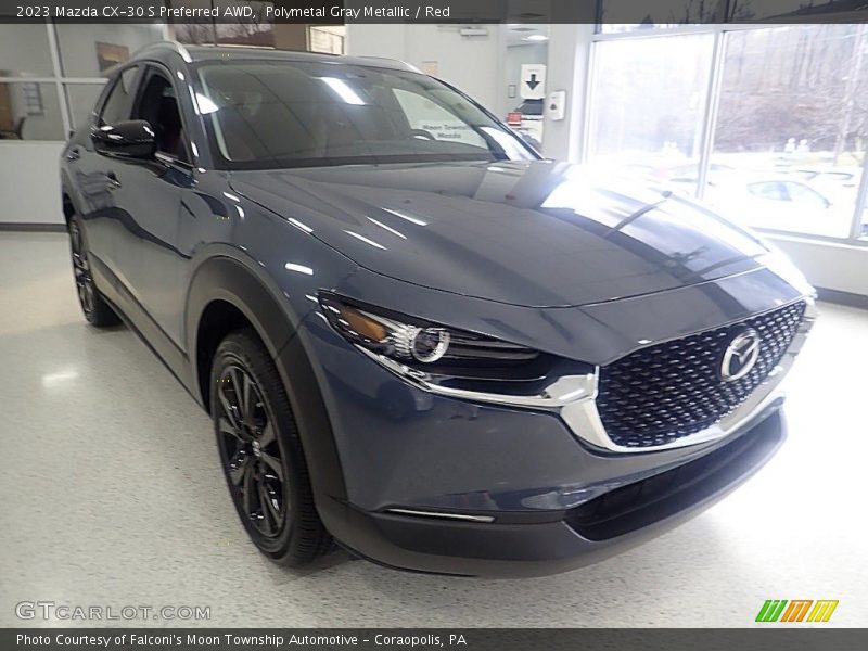 Polymetal Gray Metallic / Red 2023 Mazda CX-30 S Preferred AWD