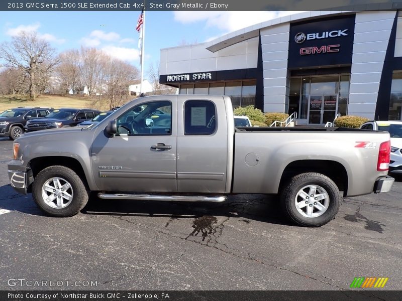 Steel Gray Metallic / Ebony 2013 GMC Sierra 1500 SLE Extended Cab 4x4