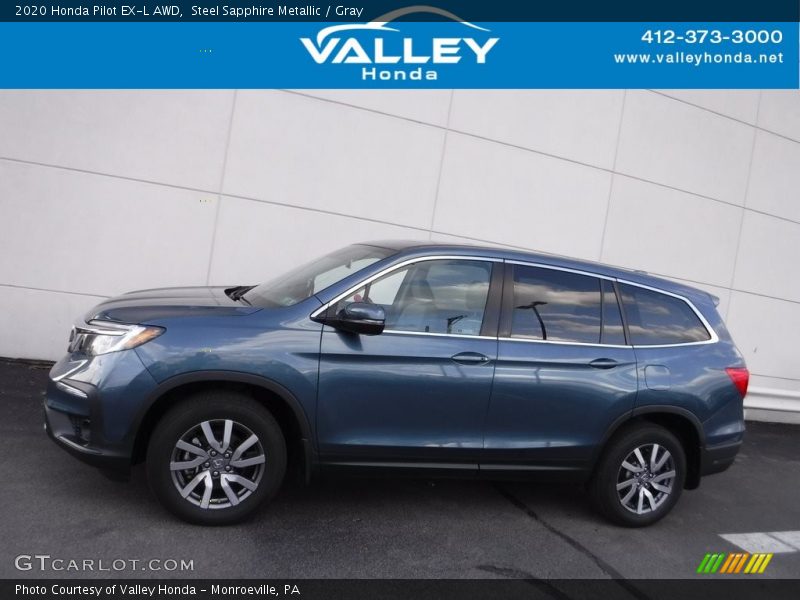 Steel Sapphire Metallic / Gray 2020 Honda Pilot EX-L AWD