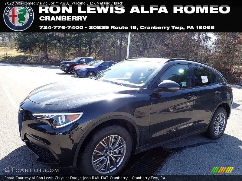 Vulcano Black Metallic / Black 2023 Alfa Romeo Stelvio Sprint AWD