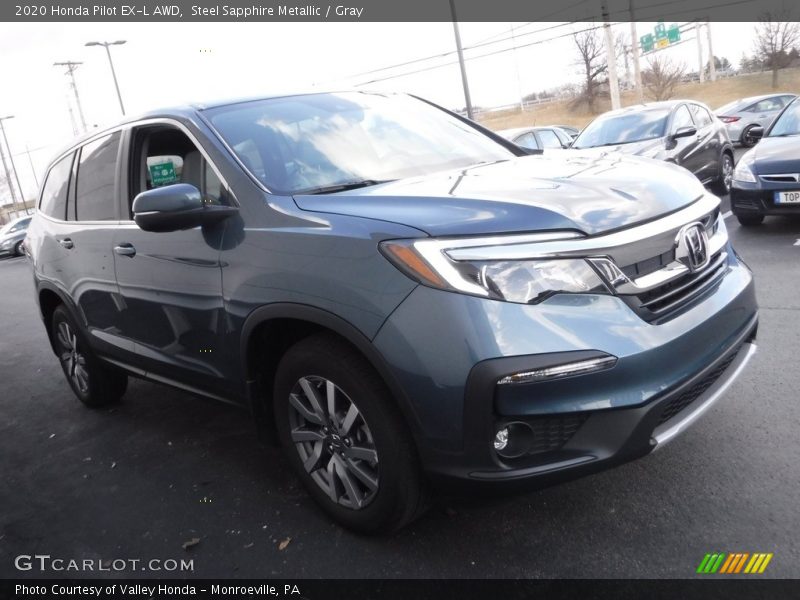 Steel Sapphire Metallic / Gray 2020 Honda Pilot EX-L AWD
