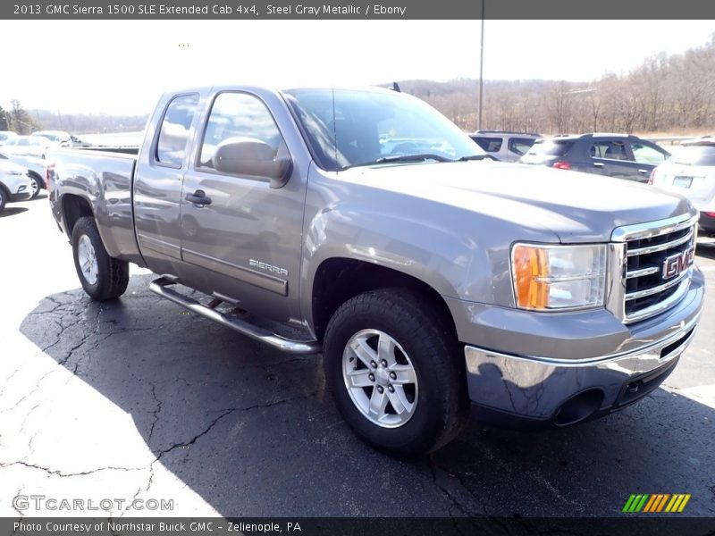 Steel Gray Metallic / Ebony 2013 GMC Sierra 1500 SLE Extended Cab 4x4