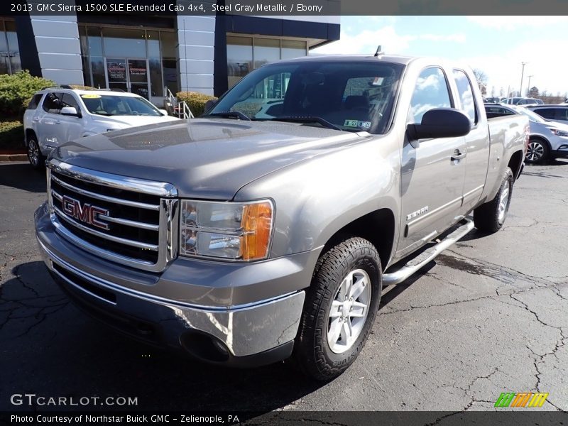 Steel Gray Metallic / Ebony 2013 GMC Sierra 1500 SLE Extended Cab 4x4