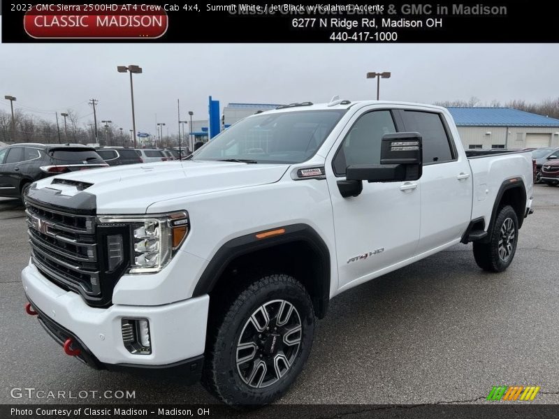 Summit White / Jet Black w/Kalahari Accents 2023 GMC Sierra 2500HD AT4 Crew Cab 4x4
