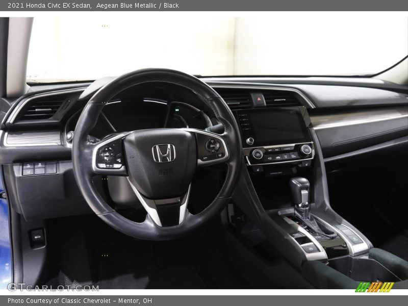 Aegean Blue Metallic / Black 2021 Honda Civic EX Sedan