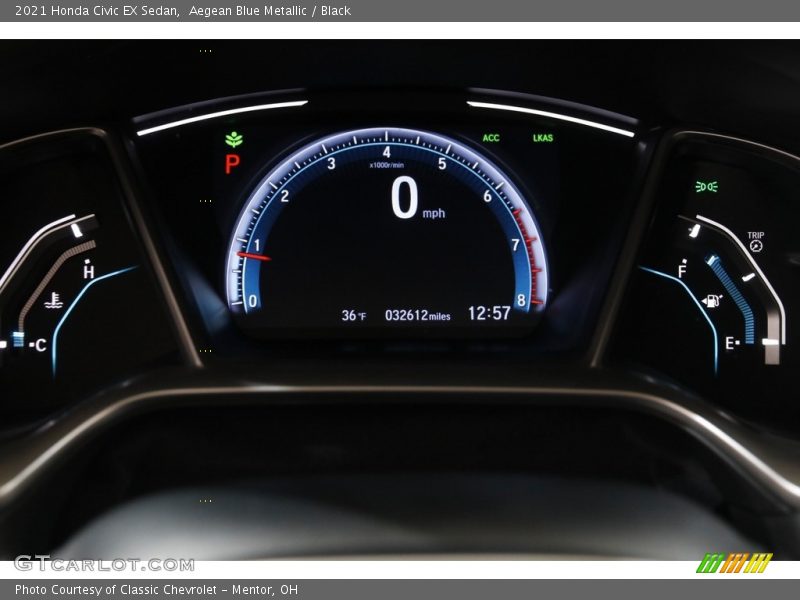 Aegean Blue Metallic / Black 2021 Honda Civic EX Sedan