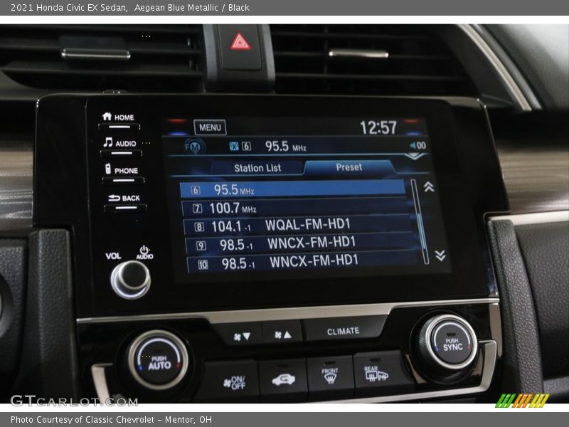Aegean Blue Metallic / Black 2021 Honda Civic EX Sedan