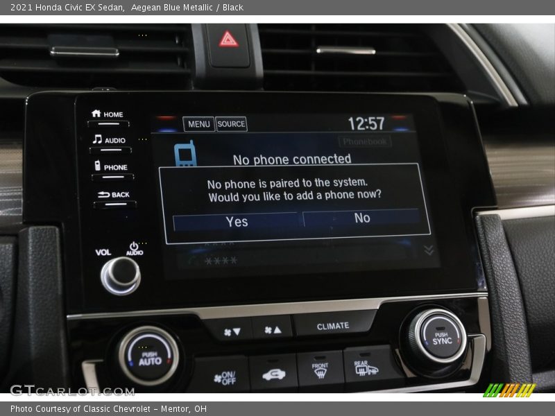 Aegean Blue Metallic / Black 2021 Honda Civic EX Sedan