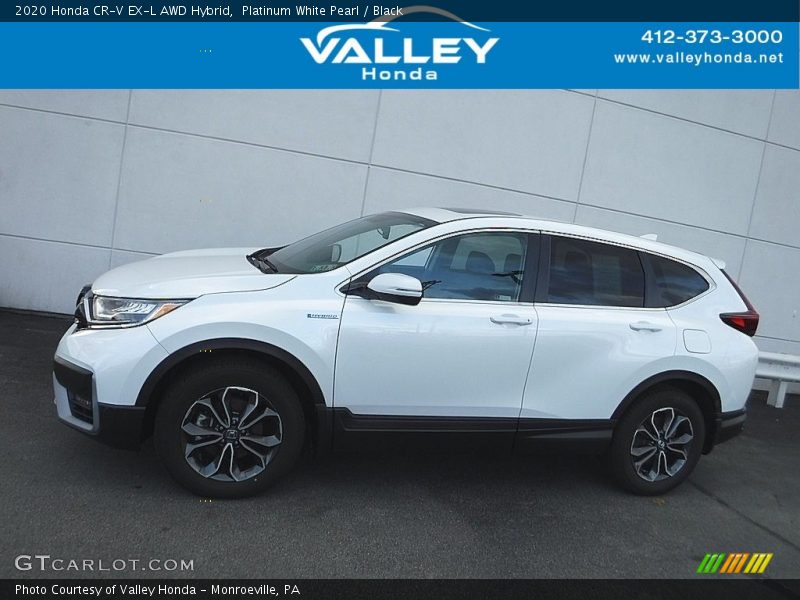 Platinum White Pearl / Black 2020 Honda CR-V EX-L AWD Hybrid