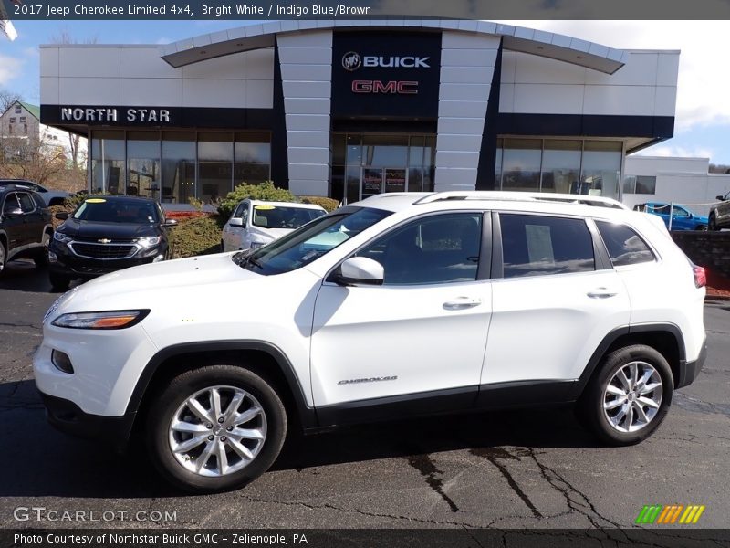 Bright White / Indigo Blue/Brown 2017 Jeep Cherokee Limited 4x4