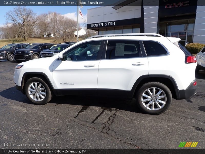 Bright White / Indigo Blue/Brown 2017 Jeep Cherokee Limited 4x4