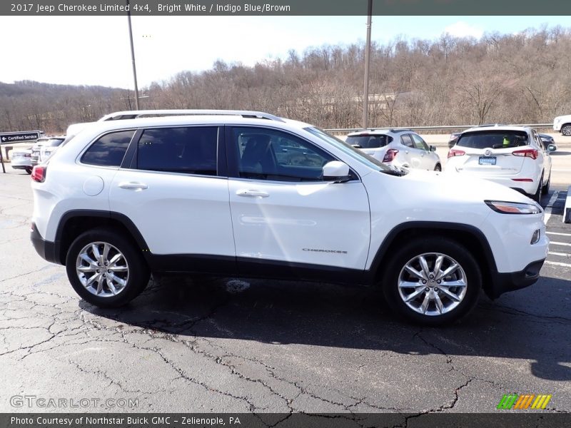 Bright White / Indigo Blue/Brown 2017 Jeep Cherokee Limited 4x4
