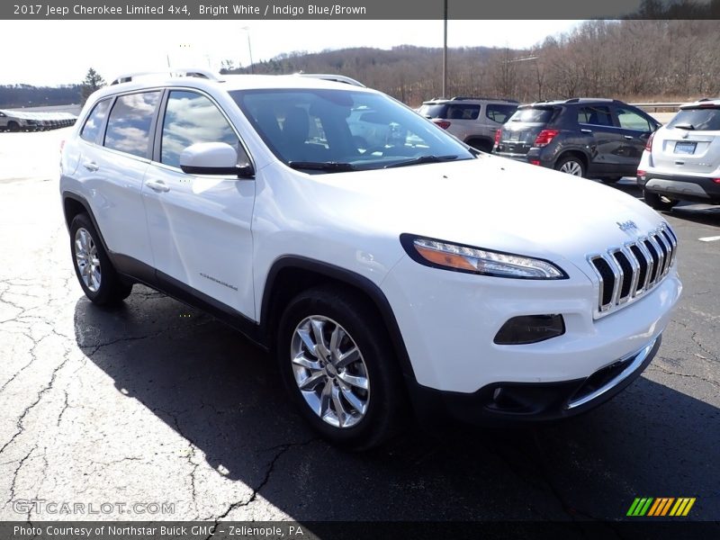 Bright White / Indigo Blue/Brown 2017 Jeep Cherokee Limited 4x4