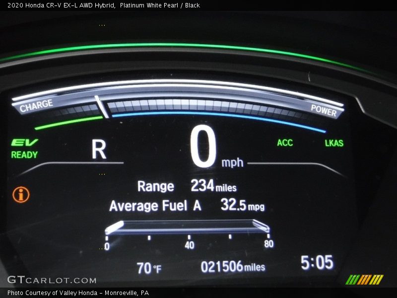 Platinum White Pearl / Black 2020 Honda CR-V EX-L AWD Hybrid