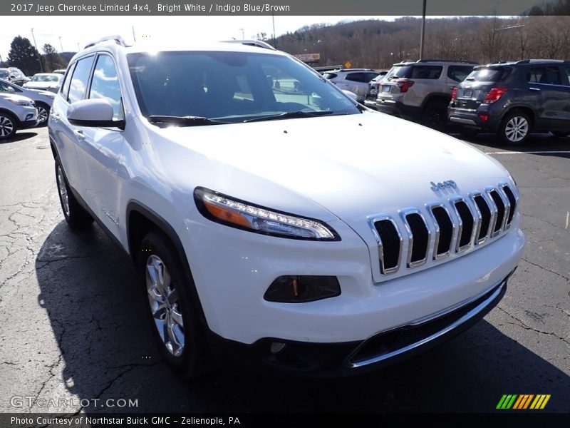 Bright White / Indigo Blue/Brown 2017 Jeep Cherokee Limited 4x4