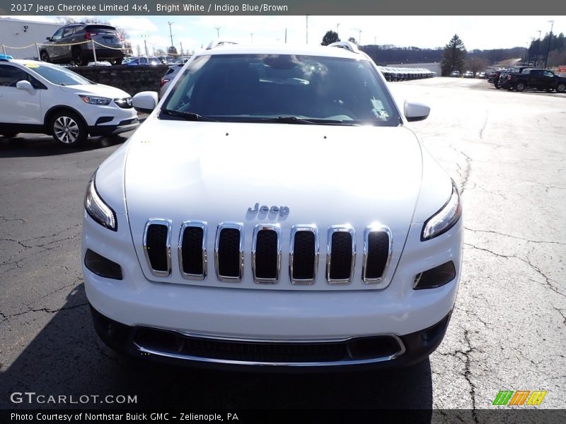 Bright White / Indigo Blue/Brown 2017 Jeep Cherokee Limited 4x4