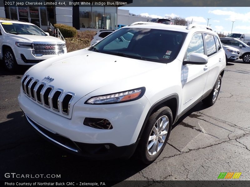 Bright White / Indigo Blue/Brown 2017 Jeep Cherokee Limited 4x4