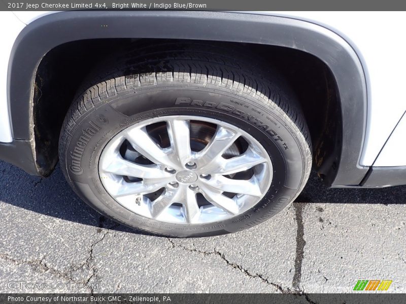 Bright White / Indigo Blue/Brown 2017 Jeep Cherokee Limited 4x4