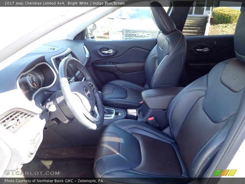 Bright White / Indigo Blue/Brown 2017 Jeep Cherokee Limited 4x4
