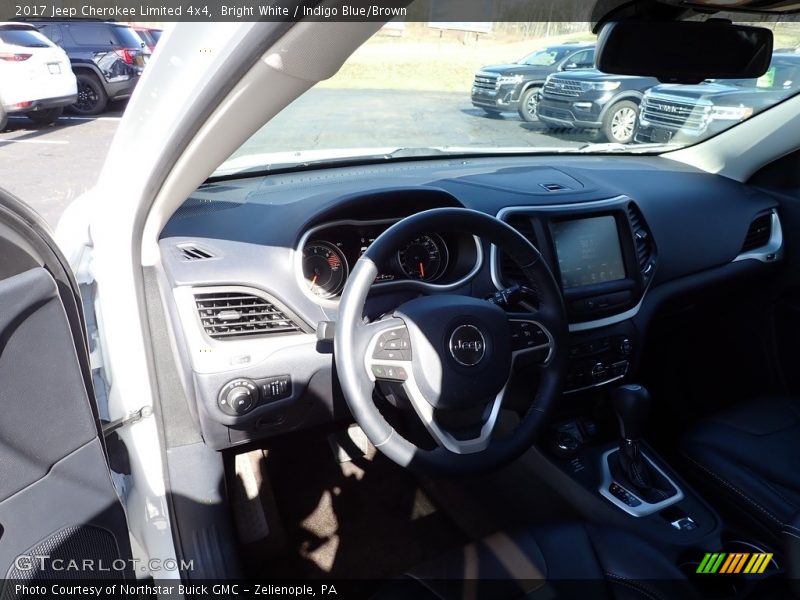 Bright White / Indigo Blue/Brown 2017 Jeep Cherokee Limited 4x4