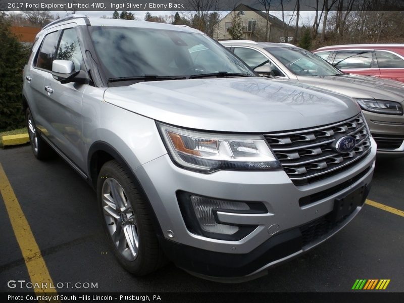 Ingot Silver / Ebony Black 2017 Ford Explorer Limited 4WD