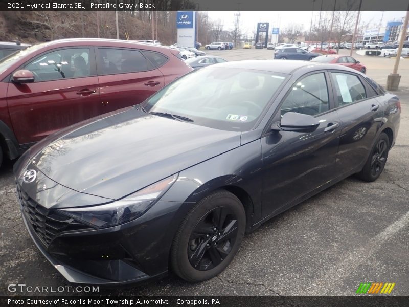 Portofino Gray / Black 2021 Hyundai Elantra SEL