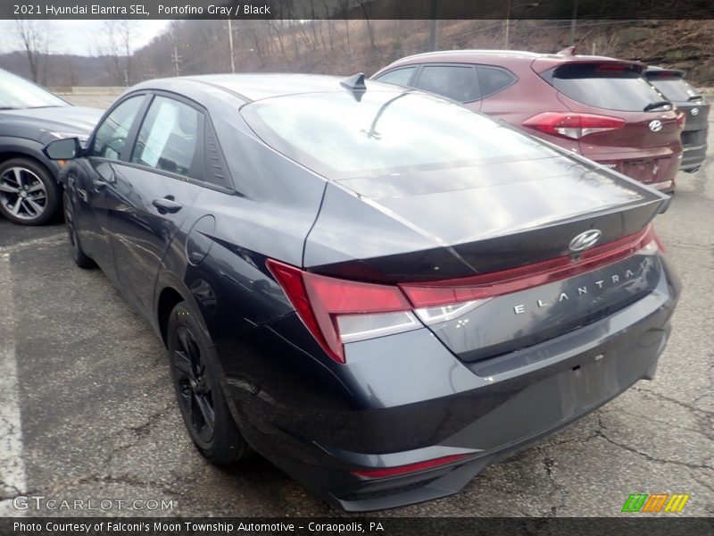 Portofino Gray / Black 2021 Hyundai Elantra SEL