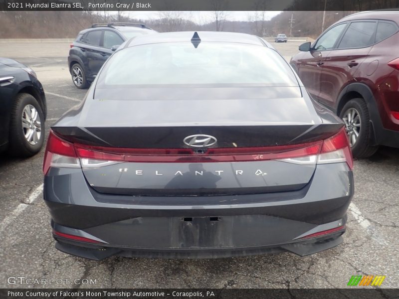 Portofino Gray / Black 2021 Hyundai Elantra SEL