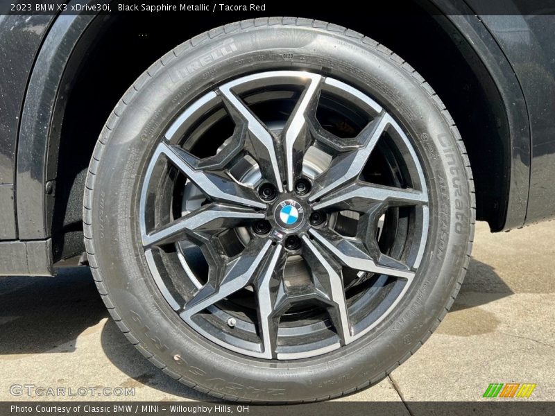 Black Sapphire Metallic / Tacora Red 2023 BMW X3 xDrive30i