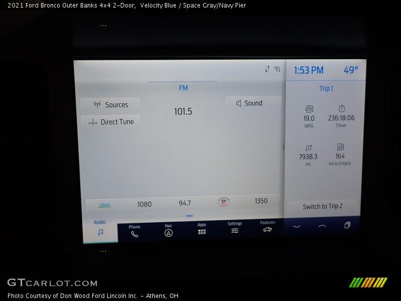 Velocity Blue / Space Gray/Navy Pier 2021 Ford Bronco Outer Banks 4x4 2-Door