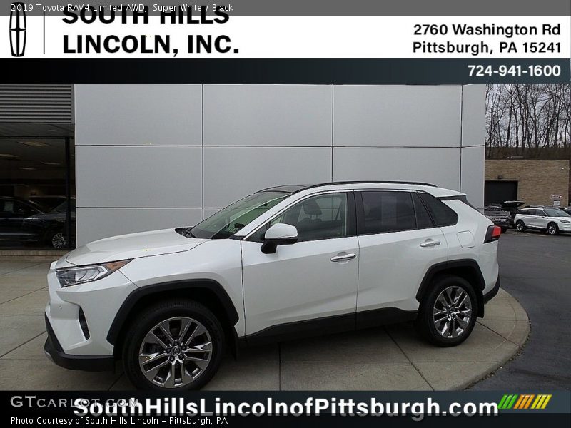Super White / Black 2019 Toyota RAV4 Limited AWD