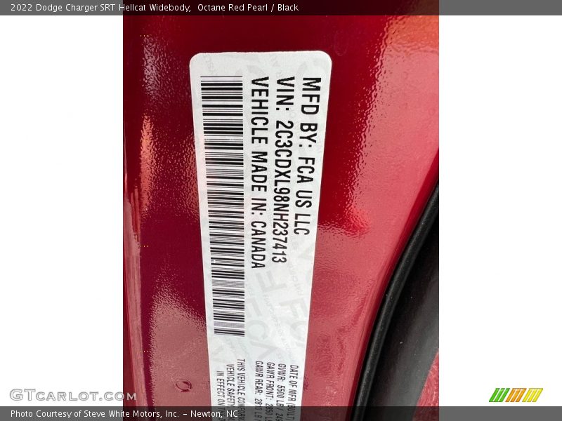Octane Red Pearl / Black 2022 Dodge Charger SRT Hellcat Widebody
