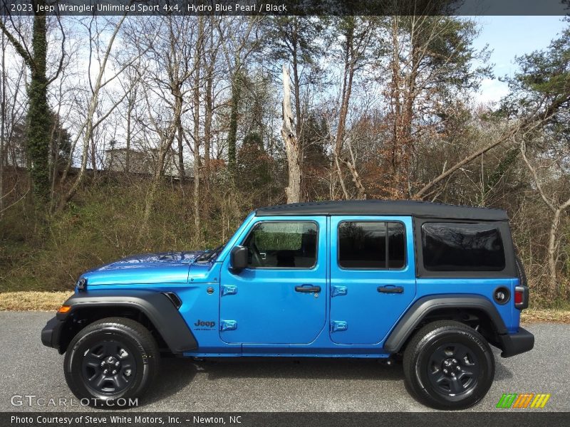 Hydro Blue Pearl / Black 2023 Jeep Wrangler Unlimited Sport 4x4