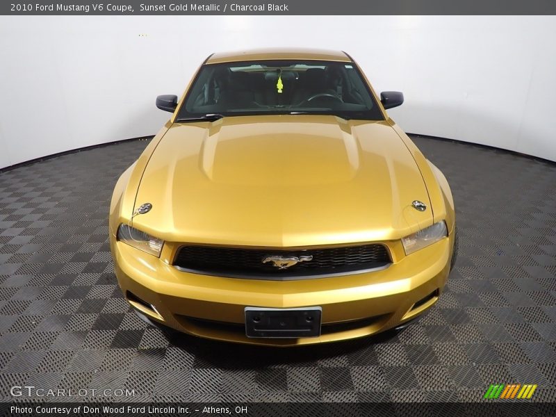 Sunset Gold Metallic / Charcoal Black 2010 Ford Mustang V6 Coupe