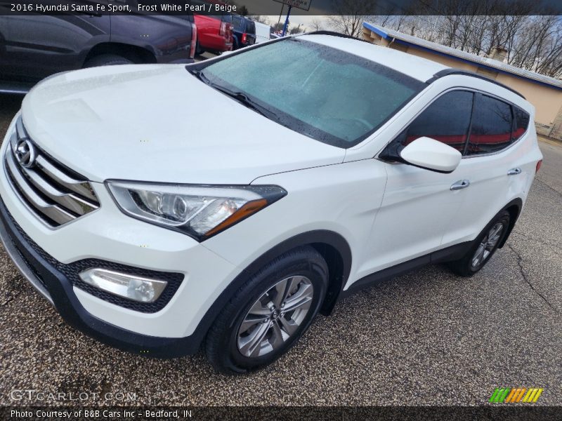 Frost White Pearl / Beige 2016 Hyundai Santa Fe Sport