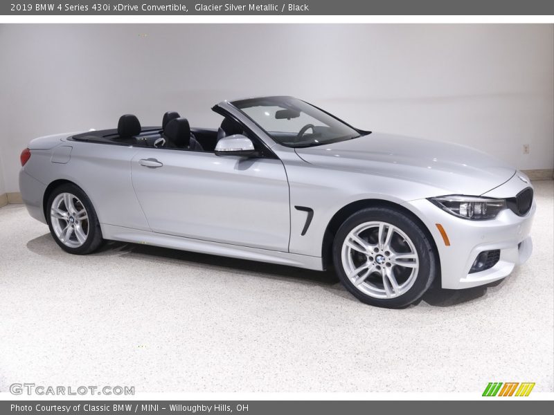 Glacier Silver Metallic / Black 2019 BMW 4 Series 430i xDrive Convertible