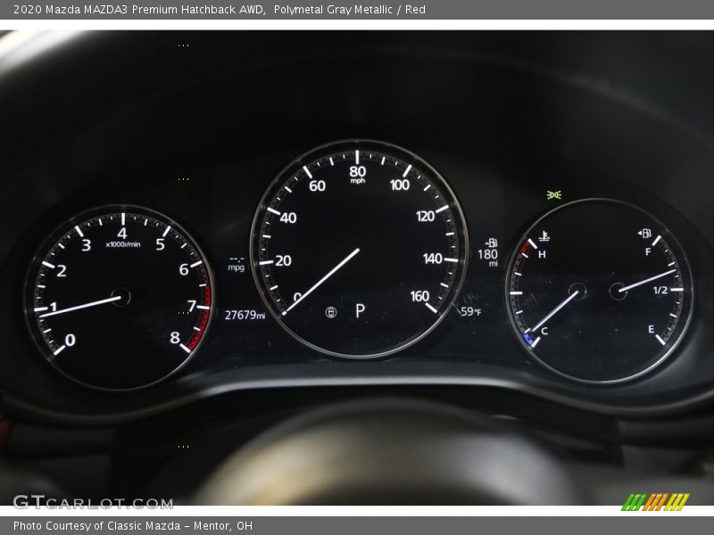 Polymetal Gray Metallic / Red 2020 Mazda MAZDA3 Premium Hatchback AWD
