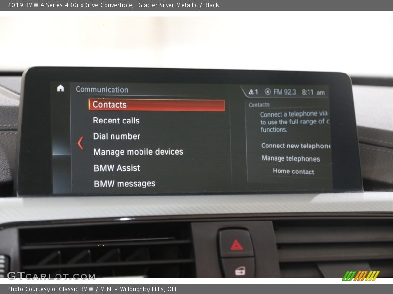 Glacier Silver Metallic / Black 2019 BMW 4 Series 430i xDrive Convertible