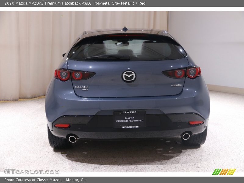 Polymetal Gray Metallic / Red 2020 Mazda MAZDA3 Premium Hatchback AWD