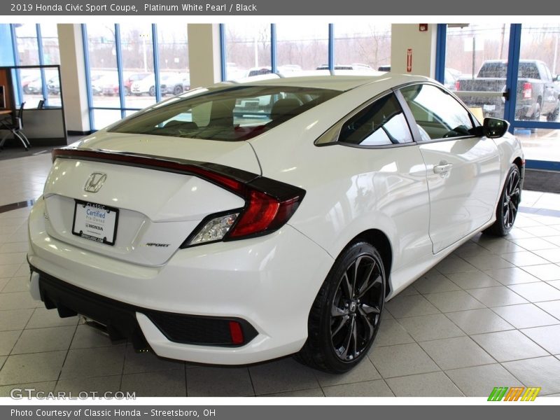 Platinum White Pearl / Black 2019 Honda Civic Sport Coupe