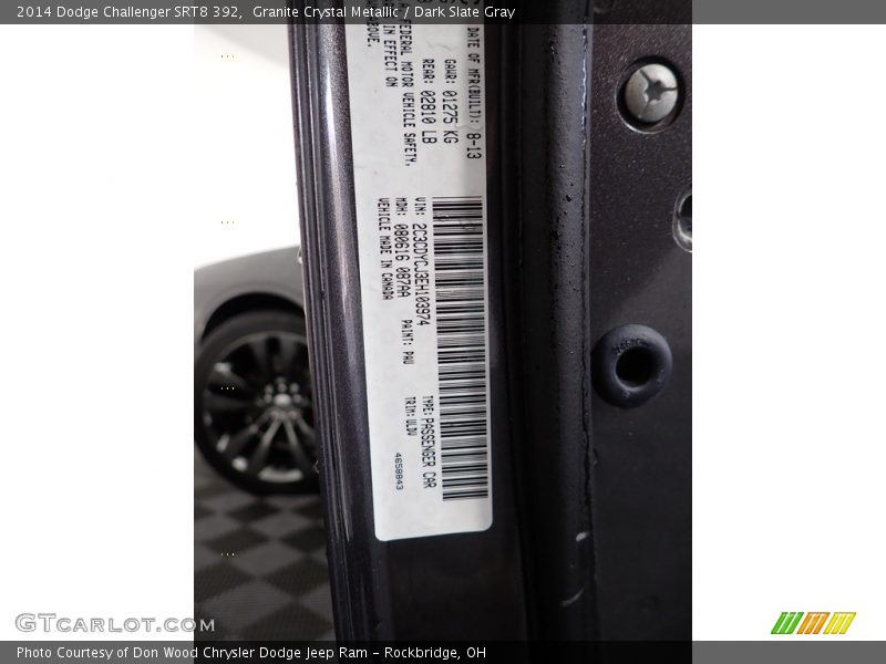 Granite Crystal Metallic / Dark Slate Gray 2014 Dodge Challenger SRT8 392