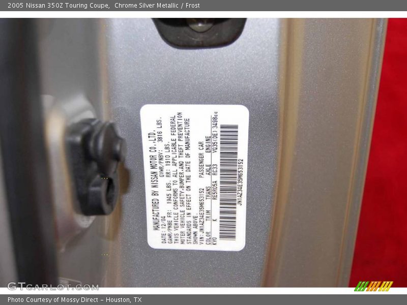 Chrome Silver Metallic / Frost 2005 Nissan 350Z Touring Coupe