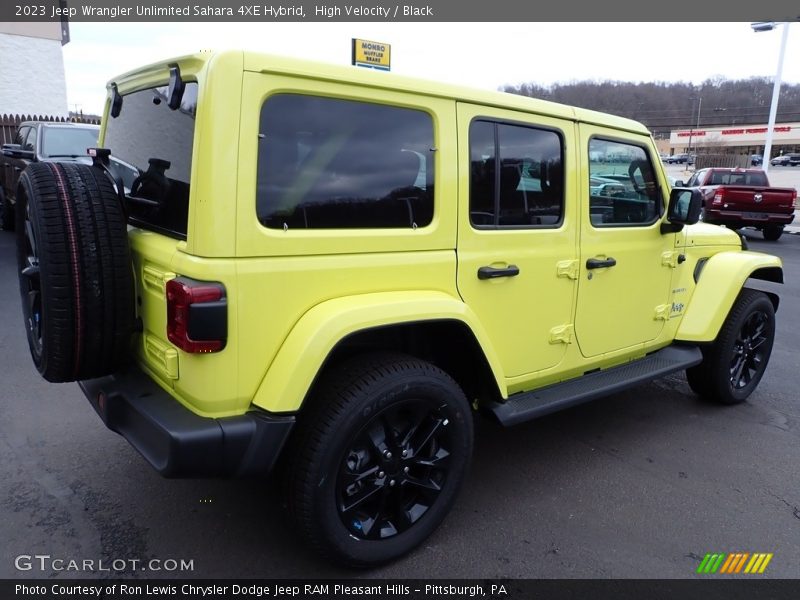 High Velocity / Black 2023 Jeep Wrangler Unlimited Sahara 4XE Hybrid