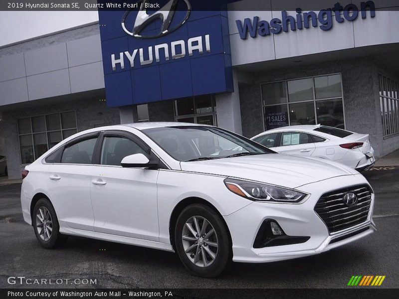 Quartz White Pearl / Black 2019 Hyundai Sonata SE