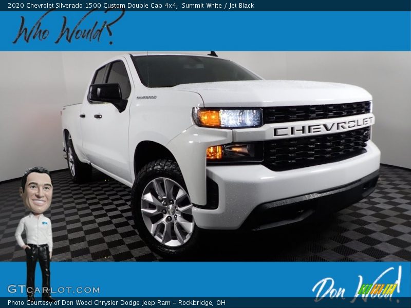 Summit White / Jet Black 2020 Chevrolet Silverado 1500 Custom Double Cab 4x4