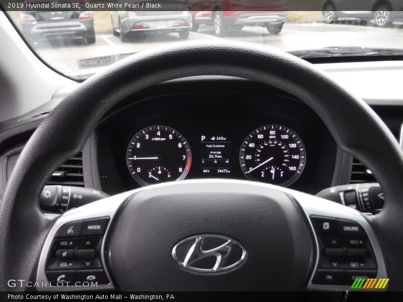 Quartz White Pearl / Black 2019 Hyundai Sonata SE